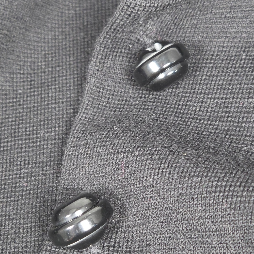 J.Crew Womens M Sweater Coat 100% Wool Peplum Cardigan Collared Knit Black - Picture 5 of 5